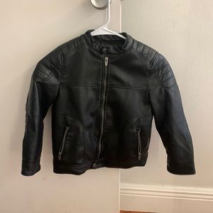 Zara boys leather black jacket
